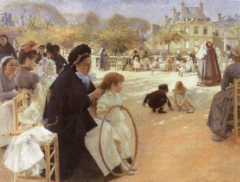 Albert Edelfelt In the Luxembourg Garden